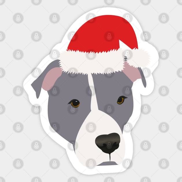 Christmas Pit Bull Sticker by KCPetPortraits